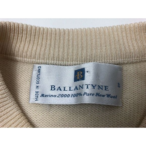 Ballantyne Scotland Cream Cardigan Sweater 40 M/L - Picture 9 of 9